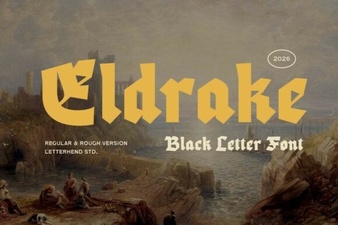 Eldrake Font – Elegant Blackletter Gothic Typeface
